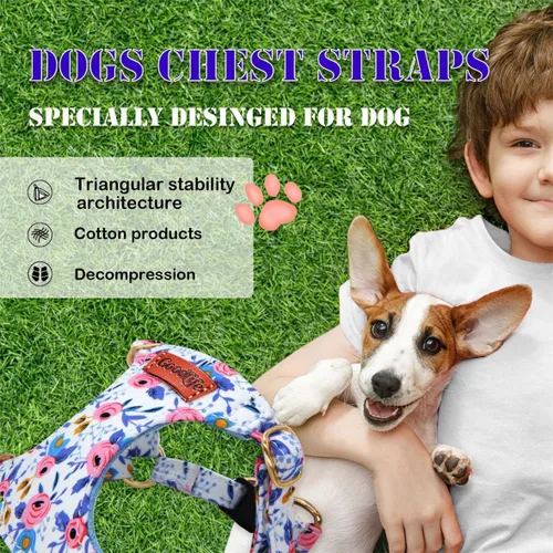 Miniatura 6 de OaaXbbECco Arnés suave y ajustable para cachorro, arnés suave y ajustable para perro y correa para perro, sin estrangulamiento, a prueba de escape