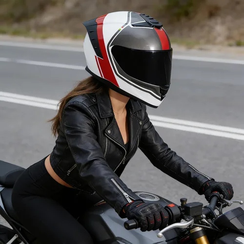 Miniatura 4 de Casco de motocicleta de cara completa, cascos para motocicleta de adultos, MG611, casco de motocicleta de carreras de calle con visera negra