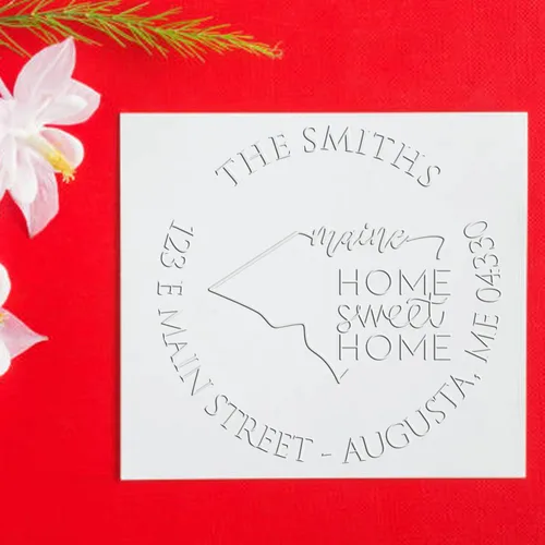 Miniatura 174 de Sello en relieve de dirección personalizado para nuevos propietarios de viviendas, sello redondo de 1-5/8 para dirección de casa, estampado