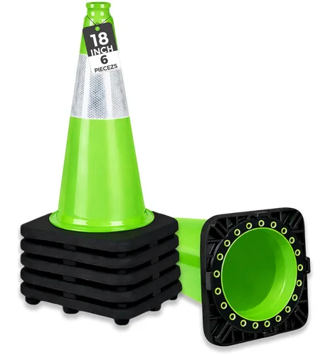 Miniatura 29 de BESEA Paquete de 4 conos de tráfico azules de 12 pulgadas con collar reflectante de 4 pulgadas, conos de seguridad de PVC resistentes con base