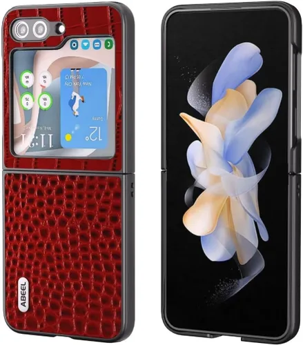 Miniatura 2 de Funda de piel auténtica con diseño de cocodrilo para Samsung Galaxy Z Flip 3, diseño de lujo, lindo y delgado brillante con purpurina para mujeres