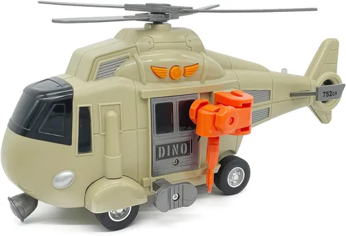 Miniatura 4 de VIIGER Juego grande de helicóptero de rescate de dinosaurios con pterosaurio, juguete de transporte de animales de dinosaurio, avión de juguete