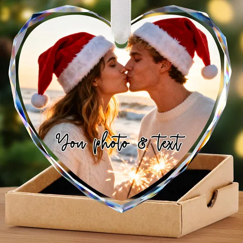 Miniatura 24 de Adornos de Navidad personalizados para la familia con foto - Adornos personalizados con foto y texto para árbol de Navidad 2025, decoración de árbol