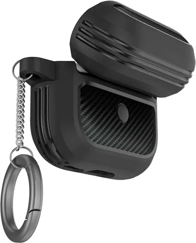 Miniatura 2 de Ghostek CRUSHER - Funda negra para AirPods 3, funda protectora dura de fibra de carbono con diseño de acabado mate para hombres y mujeres