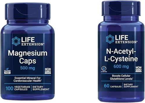 Miniatura 9 de Life Extension Cápsulas de magnesio 500 mg, vitamina C 1000 mg con fitosoma de bio-quercetina - corazón, hueso, salud inmunológica - 200 cápsulas