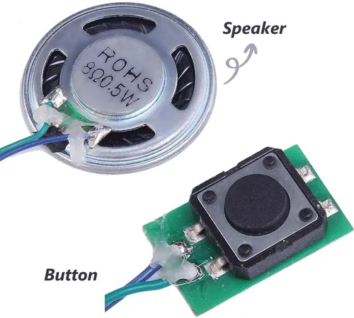 Miniatura 7 de Icstation, módulo de control de sonido con botón programable, bocina de 8m de memoria para tarjetas de saludo/regalo musicales