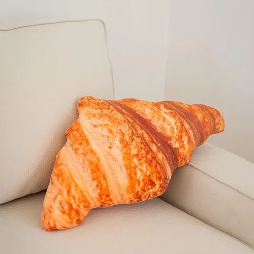 Miniatura 3 de Much Comfort Almohada de 58.4 cm en forma de croissant 3D - Hecha con tela súper suave y ultra premium - Linda, cómoda, aterciopelada, cojín de pan