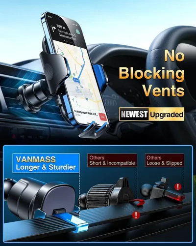 Miniatura 7 de VANMASS Soporte de teléfono para tu automóvil 2026 Ultimate Phone Mount Militar Parabrisas Ventilación del salpicadero del parabrisas 【Lo más nuevo