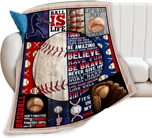 Manta de Béisbol Manta de Béisbol para Arrojar Regalos para Amantes de los Deportes Artículos de Felpa de Forro Polar Franela para la Cama