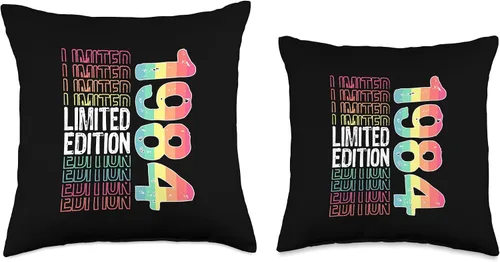 Miniatura 3 de Limited Edition Vintage 1984 Retro Birthday Throw Pillow