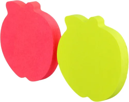 Miniatura 3 de Notas Post-it, forma de manzana, colores surtidos, 66 x 66 mm, 2 blocs, 75 hojas/bloc (7350-APL)