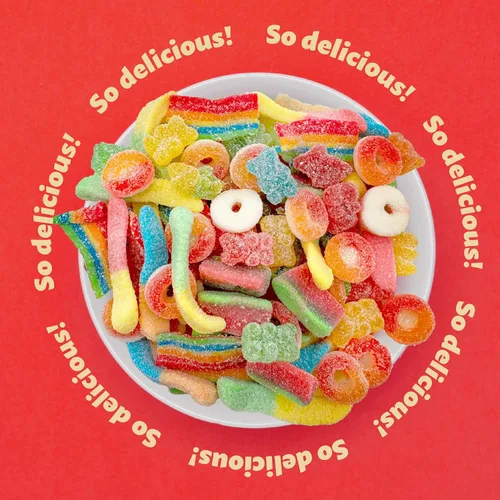 Miniatura 3 de Mezcla de caramelo de gomitas ácidas, paquete de 2 libras, cinturones, anillos de melocotón, cuñas de sandía, gusanos, osos, recuerdos de fiesta