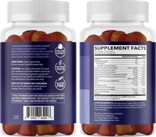 Miniatura 9 de Gomitas multivitamínicas para adultos, gomitas diarias con vitamina C, D y zinc para hombres y mujeres, 60 unidades, apoyo nutricional GLP-1