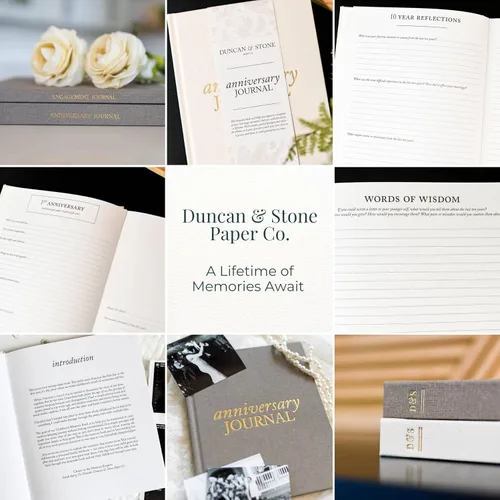 Miniatura 10 de DUNCAN & STONE PAPER CO. Diario de aniversario de boda, diario de aniversario para pareja, cuaderno de boda y más, libro de recuerdos de boda