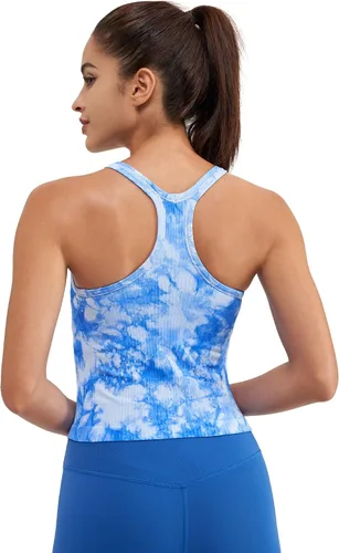 Miniatura 65 de sphinx cat - Camiseta corta de entrenamiento para mujer, camiseta sin mangas, acanalada, con espalda cruzada y brasier integrado