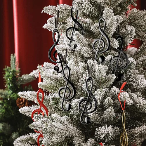 Miniatura 6 de Patelai 6 Piezas Adornos Navideños de Notas Musicales Adorno de Clave de Sol para Árbol de Navidad Decoraciones de Fiesta Temática Musical Adornos