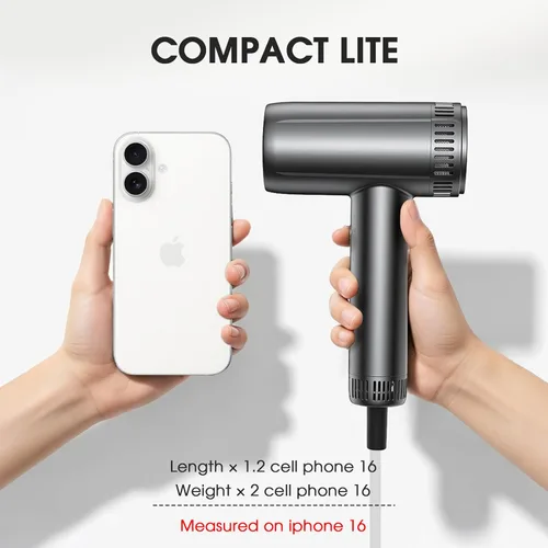 Miniatura 8 de Secador de pelo con accesorios difusores magnéticos, secador iónico profesional de alta velocidad para secado rápido, 9 ajustes de calor y 2 ajustes