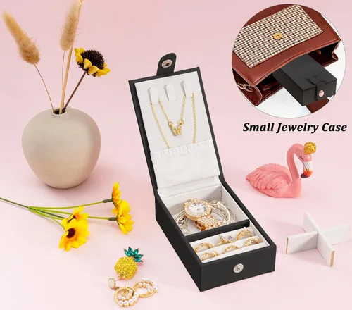 Miniatura 6 de Joyero organizador para mujeres y niñas, 2 en 1, cajas de joyería y organizadores, caja organizadora de joyas grande para anillos, pulseras