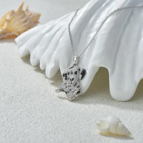 Miniatura 63 de Collares con colgante de perro de plata de ley S925 – 24 razas corgi/husky/labrador/pastor para mujer