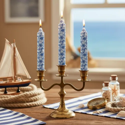 Miniatura 68 de Candelabros cortos de 5 pulgadas con velas cónicas verde oscuro, 4 piezas para cena, hogar, boda, fiesta, decoración