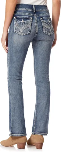 Miniatura 2 de WallFlower Women's Luscious Curvy Bootcut Mid-Rise Bling Insta Stretch Juniors Jeans (Standard and Plus)