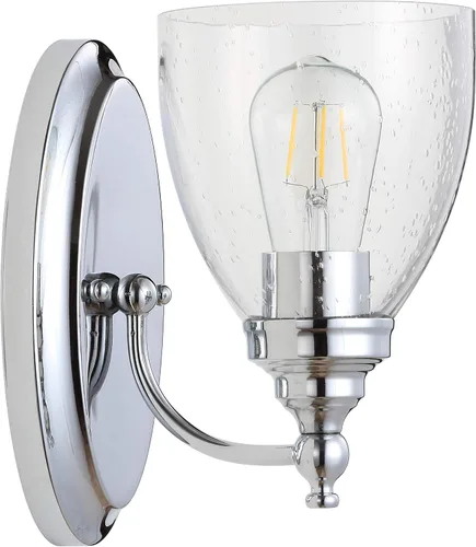 Miniatura 11 de JONATHAN Y Lámpara de pared LED cromada de 5.5 pulgadas, cableado para baño, pantalla de vidrio transparente con semillas, iluminación de pasillo