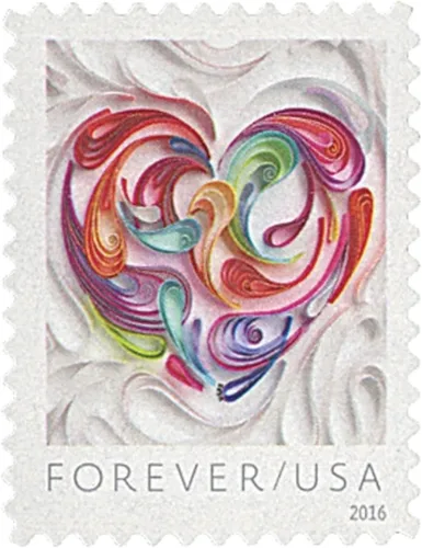 Miniatura 4 de Hoja de 20 estampillas postales Heart Forever en papel filigrana