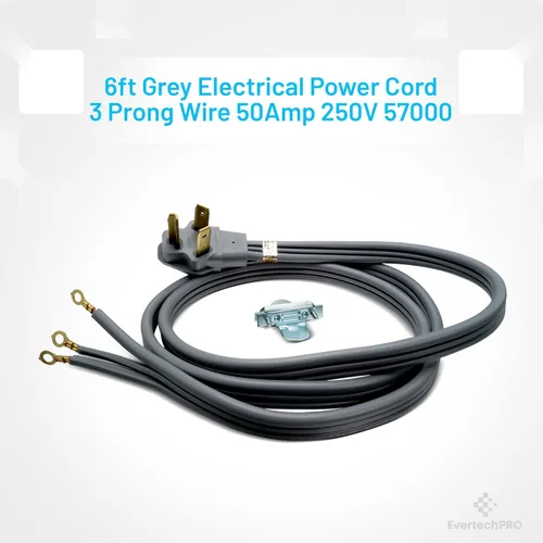 Miniatura 3 de Cable de alimentación de secadora de 3 clavijas de 6 pies con clasificación de 30 amperios, conector de cable de alimentación universal