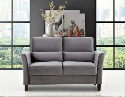 Miniatura 6 de Container Furniture Direct Stoughton - Sofá biplaza tapizado moderno de mediados de siglo con brazos inclinados para sala de estar, 57.88 pulgadas