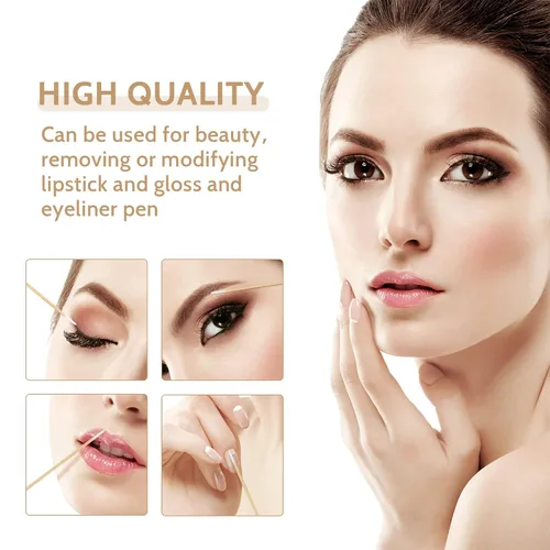 Miniatura 6 de 200 hisopos de algodón puntiagudos, hisopos de algodón microblading de precisión de 4 pulgadas, micro palos para suministros de uñas, maquillaje