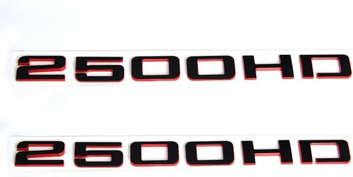 Miniatura 7 de Yoaoo 2 piezas OEM negro 2500HD 2500 HD placas de identificación emblemas placas aleación brillante para Gm Silverado Sierra