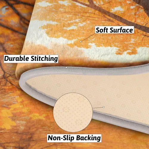 Miniatura 6 de cfpolar Maple Tree Forest Sunny Bathroom Rugs Non-Slip Bath Rug Microfiber Bath Mat Absorbent Kitchen Mats and Rugs Machine Washable Oval Plush