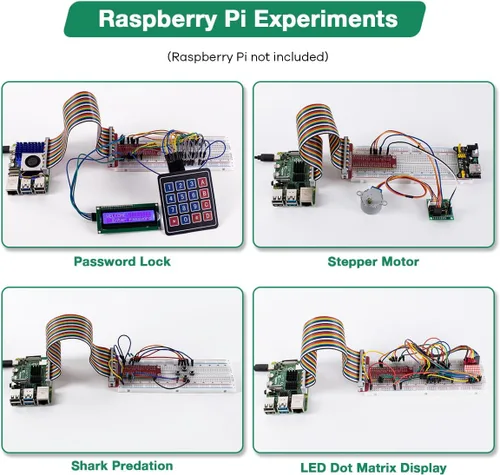 Miniatura 5 de LAFVIN Super Starter Kit para Raspberry Pi 5/4/4B/3B/3B+, Python C Java Scratch, con kit de tutorial para principiantes