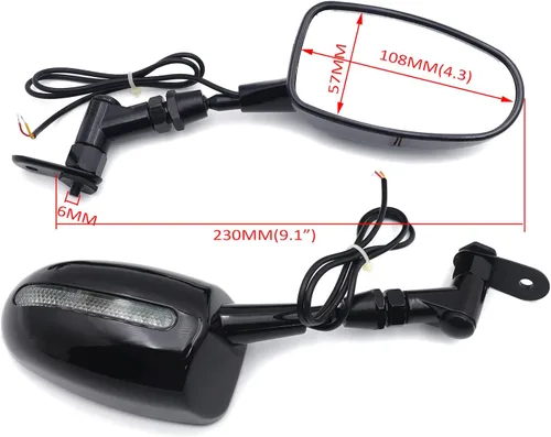 Miniatura 2 de Mini vista trasera espejos para Honda CBR 600RR Kawasaki Ninja 636 ZX6R Yamaha YZF R6 R1 negro