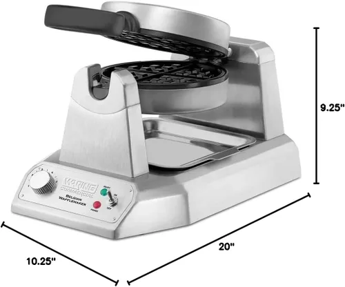 Miniatura 9 de Waring Commercial WW180X waflera belga simple de resistencia alta, placas antiadherentes recubiertas, produce 25 waffles por hora, 120V, 1200W
