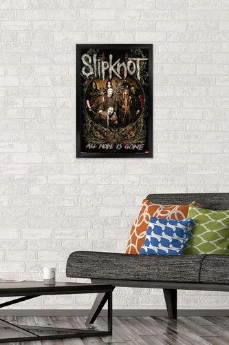 Miniatura 2 de Trends International Slipknot - Póster de pared de Hope Is Gone, 14.725 x 22.375 pulgadas, versión enmarcada de madera de granero