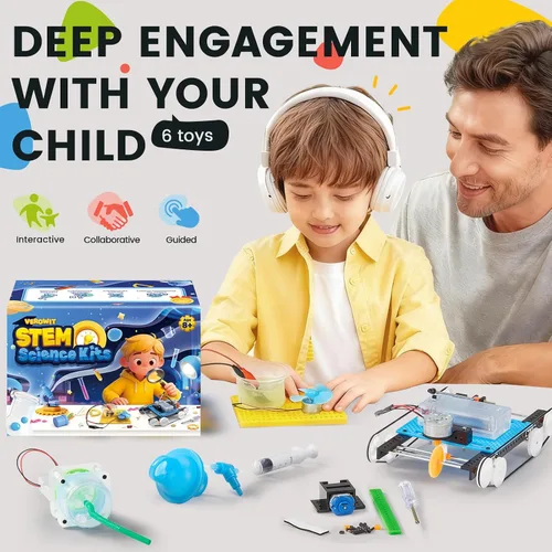 Miniatura 2 de Kit de ciencia de laboratorio en casa STEM 6 en 1 para niños de 8 a 12 años, niños y niñas de 9, 10, 11, 13, 14 años: construcción de tanques