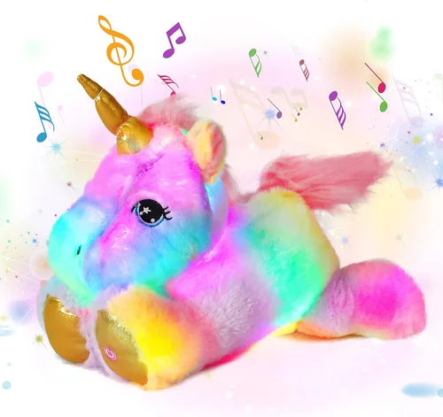 Miniatura 15 de Oso de peluche con luces LED brillantes, luz nocturna musical, juguete de peluche canta canciones de cuna, regalos de Navidad, para cumpleaños