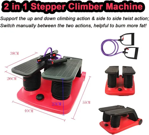 Miniatura 2 de INTBUYING Máquina de fitness escalador paso a paso con bandas resistentes, equipo de ejercicio portátil para escaleras, cardio, de bajo impacto