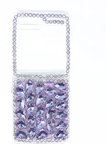 Miniatura 9 de Aikukiki Funda para Galaxy Z Flip 5, Galaxy Z Flip 5 5G, 3D hecha a mano con piedras deslumbrantes de cristal con diamantes brillantes para Samsung