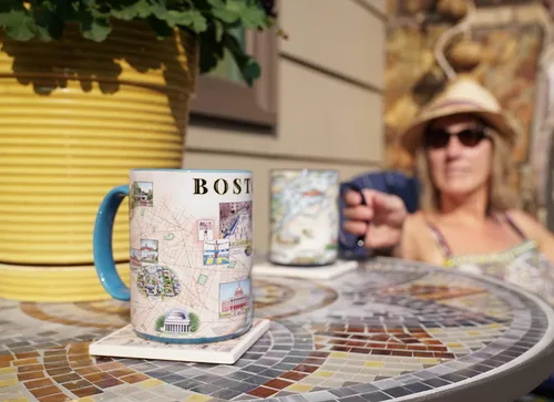 Miniatura 2 de Xplorer Maps Boston Map Taza de cerámica (16 onzas) – Taza de café sin BPA para bebidas calientes y frías – perfecta para oficina, hogar o regalo