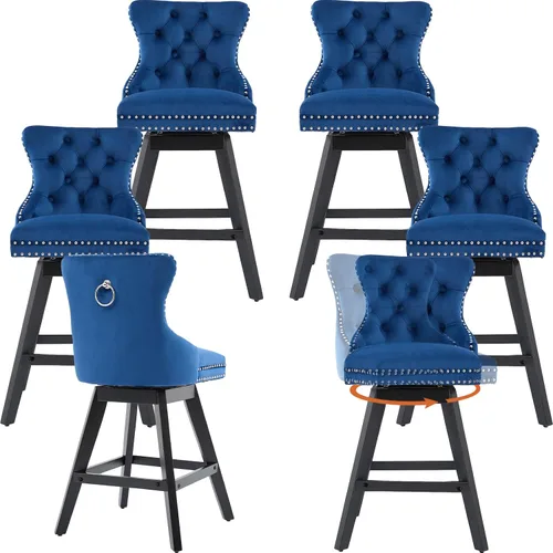 Miniatura 21 de Juego de 2 taburetes de bar giratorios modernos, taburetes de bar de 26.6 pulgadas de altura de mostrador beige con respaldo para isla de cocina