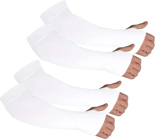 Miniatura 8 de Mangas protectoras de brazo para piel fina de ancianos, moretones, protección solar, hombres, mujeres Negro 2 Par