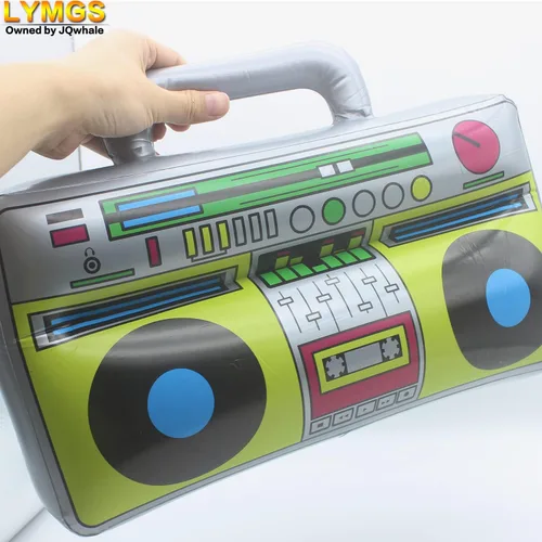 Miniatura 6 de Juguete inflable de 16 pulgadas para fiesta de radio Boombox, 16 pulgadas, grande, inflable, retro, 80s y 90, caja de bocina, decoración de globo