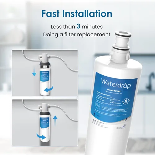 Miniatura 6 de Waterdrop 3US-AF01 Filtro de agua para fregadero, repuesto para Filtrete Standard 3US-AF01, 3US-AS01, Aqua-Pure AP Easy C-CS-FF, Whirlpool WHCF-SRC