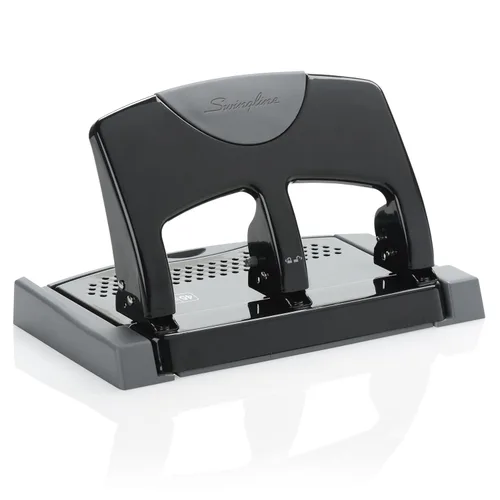 Miniatura 11 de Swingline Perforadora de 3 agujeros, capacidad para 20 hojas, perforadora de 3 anillos, perforadora de papel, SmartTouch de bajo esfuerzo, negro