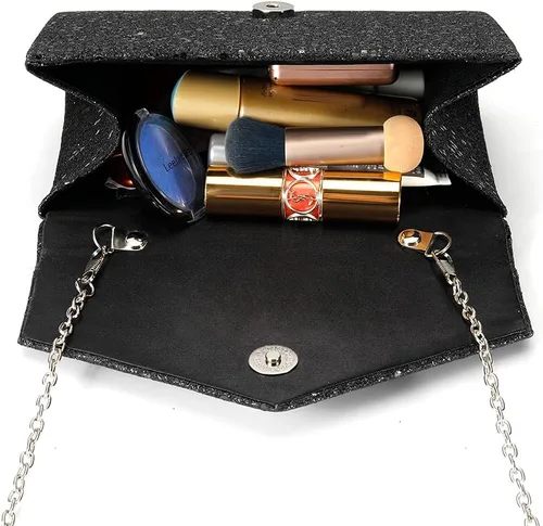 Miniatura 5 de CurvChic Bolso de noche para mujer, bolso de mano con diamantes de imitación, bolso de fiesta para novia y graduación