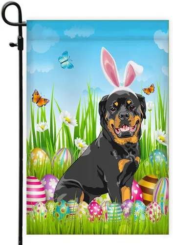 Miniatura 34 de Beagle Happy Easter Day Holiday Flag Funny Dog Wear Bunny Ears Headband Cute for Home Decor (12" x 18") USA Garden Flag Premium Decorative Yard