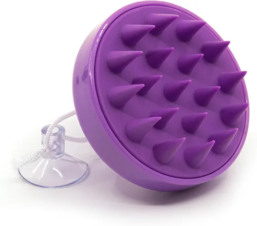 Esha Girl - Masajeador de cuero cabelludo y cabeza de silicona suave – Cepillo de champú para húmedo seco aceitoso rizado recto grueso fino áspero