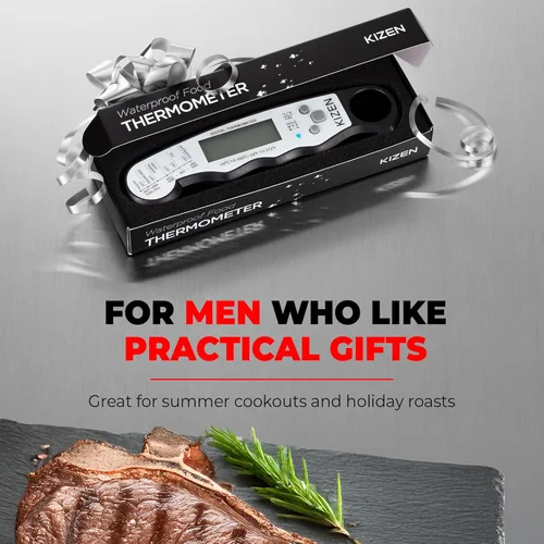 Miniatura 7 de Termómetro digital de lectura instantánea para carne de KIZEN - Termómetro de alimentos para cocinar, parrilla, horno, barbacoa - Clasificación IP67